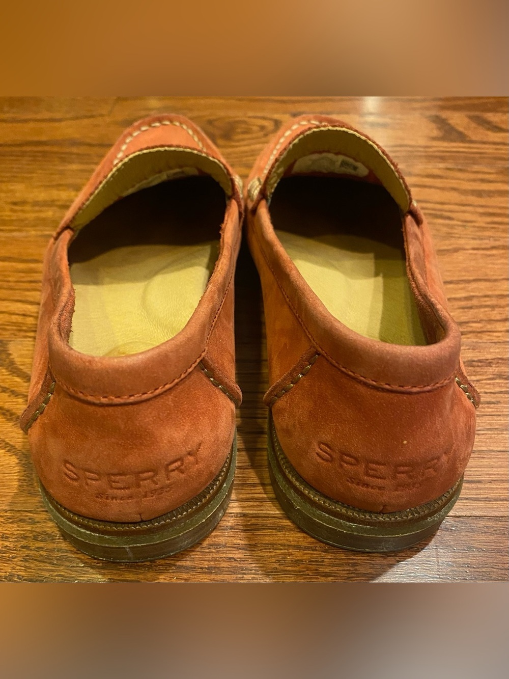 Sperry Seaport Penny Loafers Sz 7 Red Leather Cushioned Insole - Picture 6 of 7